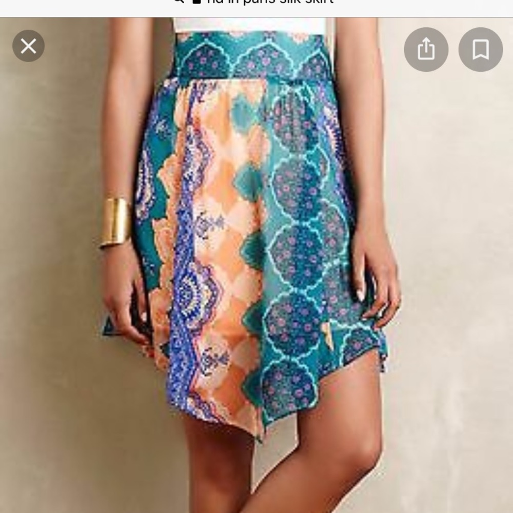 Anthropologie HD in Paris Silk Madura Skirt
